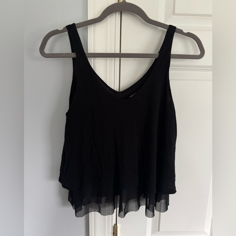 Ambiance Black Layered V-Neck Tank Top